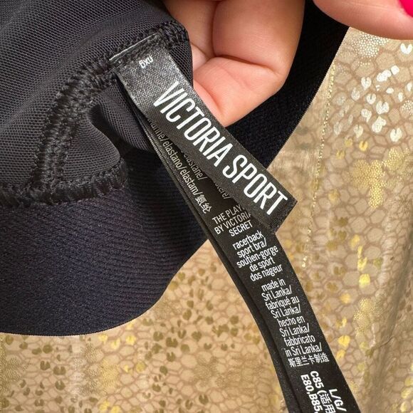 Victorias Secret Sport Black The Player Unlined Racerback Sports Bra Large - Picture 3 of 3